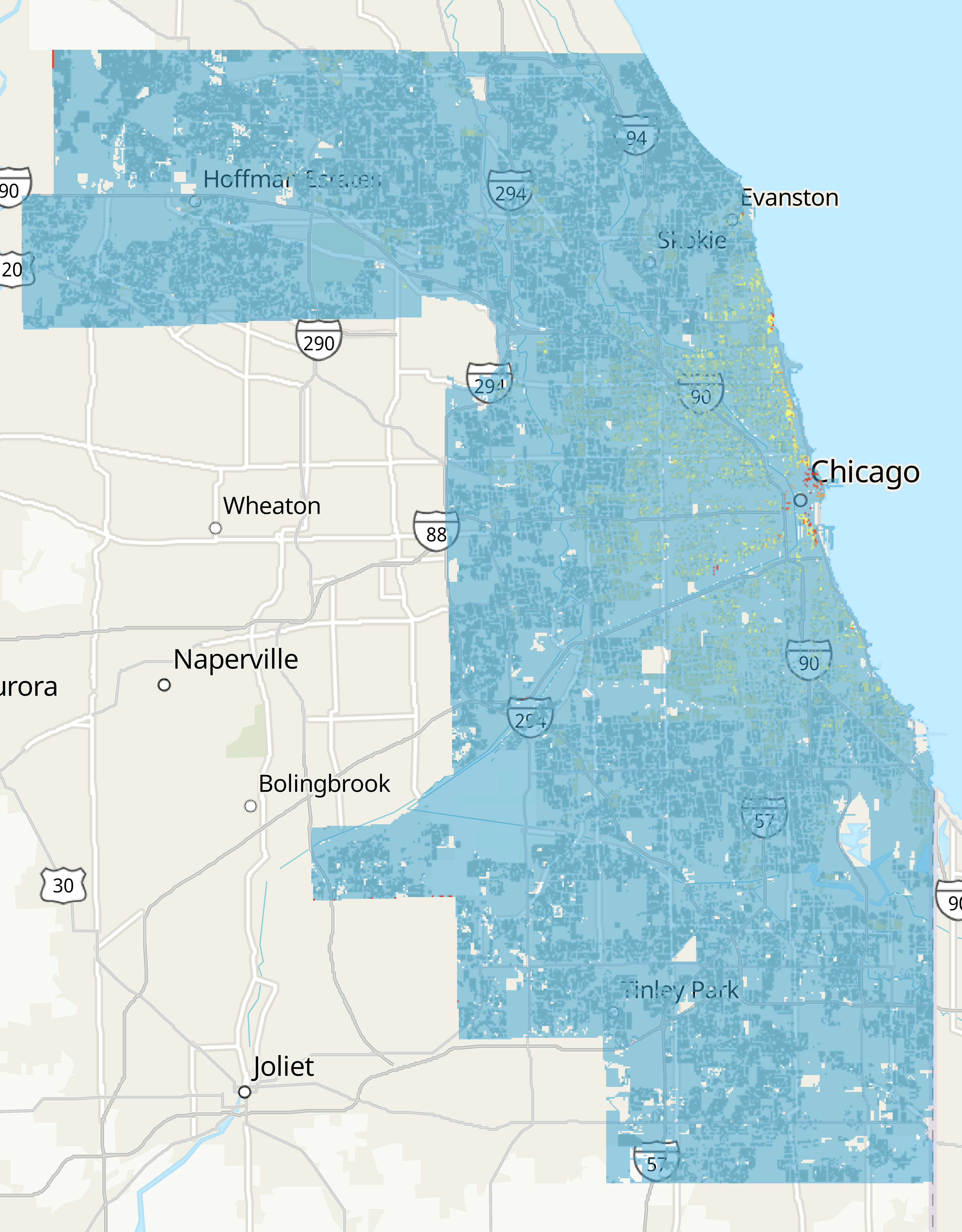 Dasymetric map of Chicago.