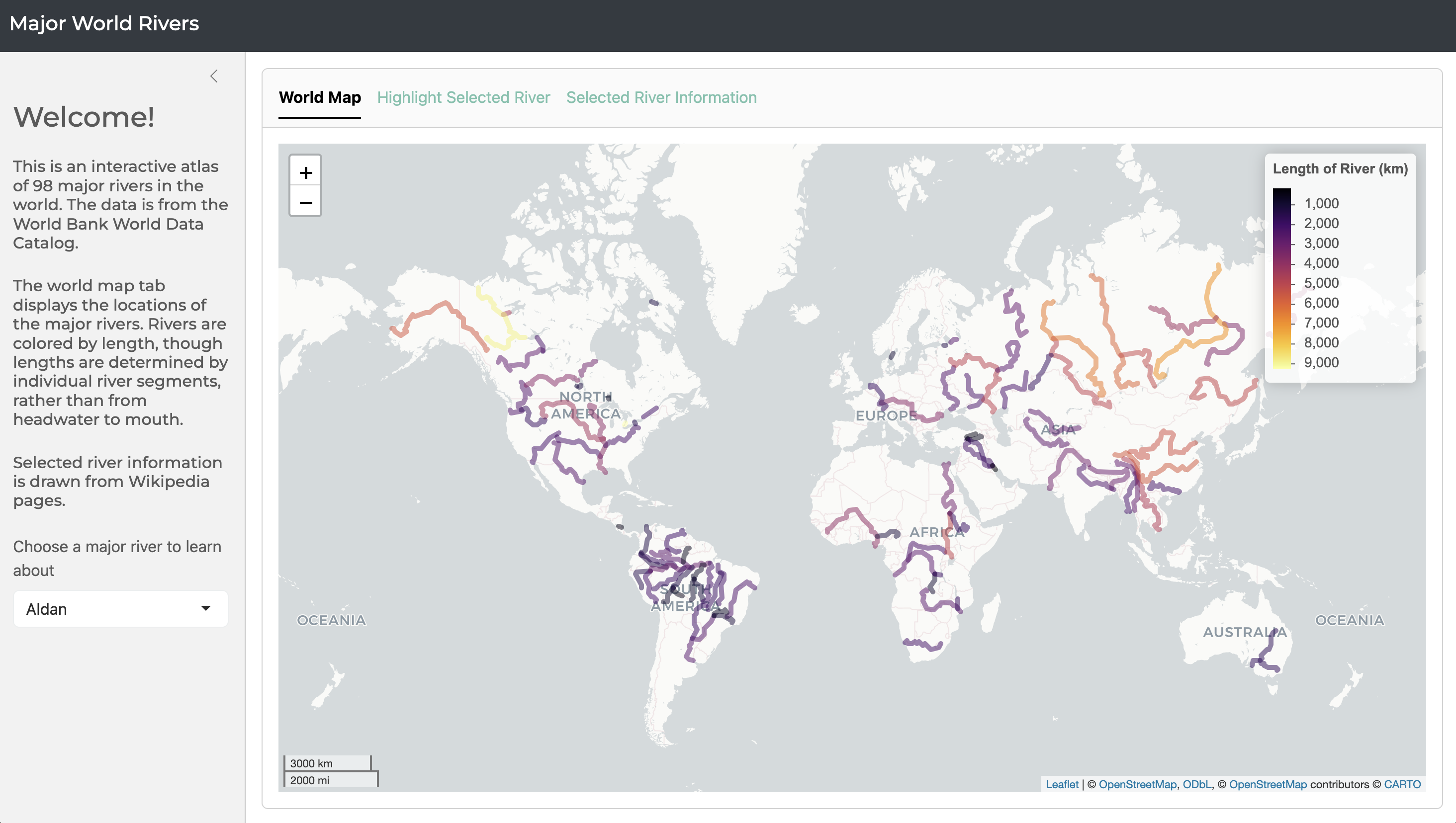 Screenshot of rivers atlas dashboard.